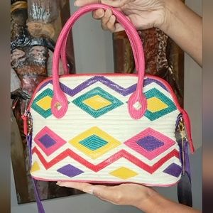 Vtg Deadstock 80s Multicolored Crossbody Purse